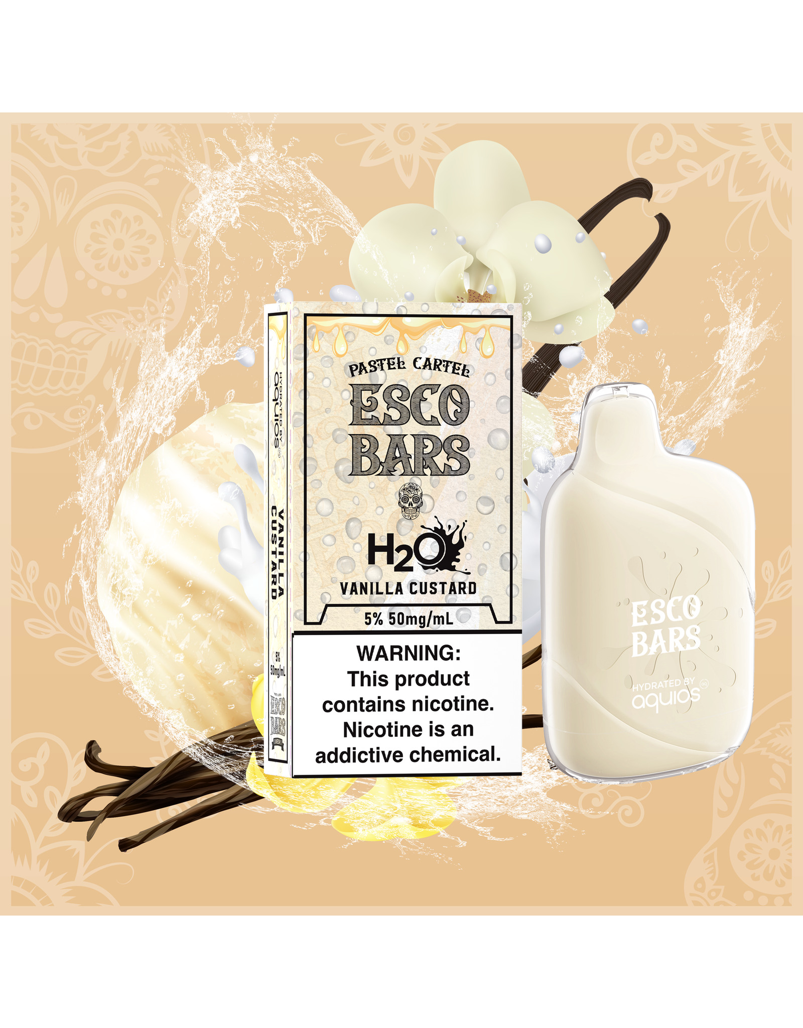 ESCO bars Esco Bar H2O 6000 Puffs Vanilla Custard Box