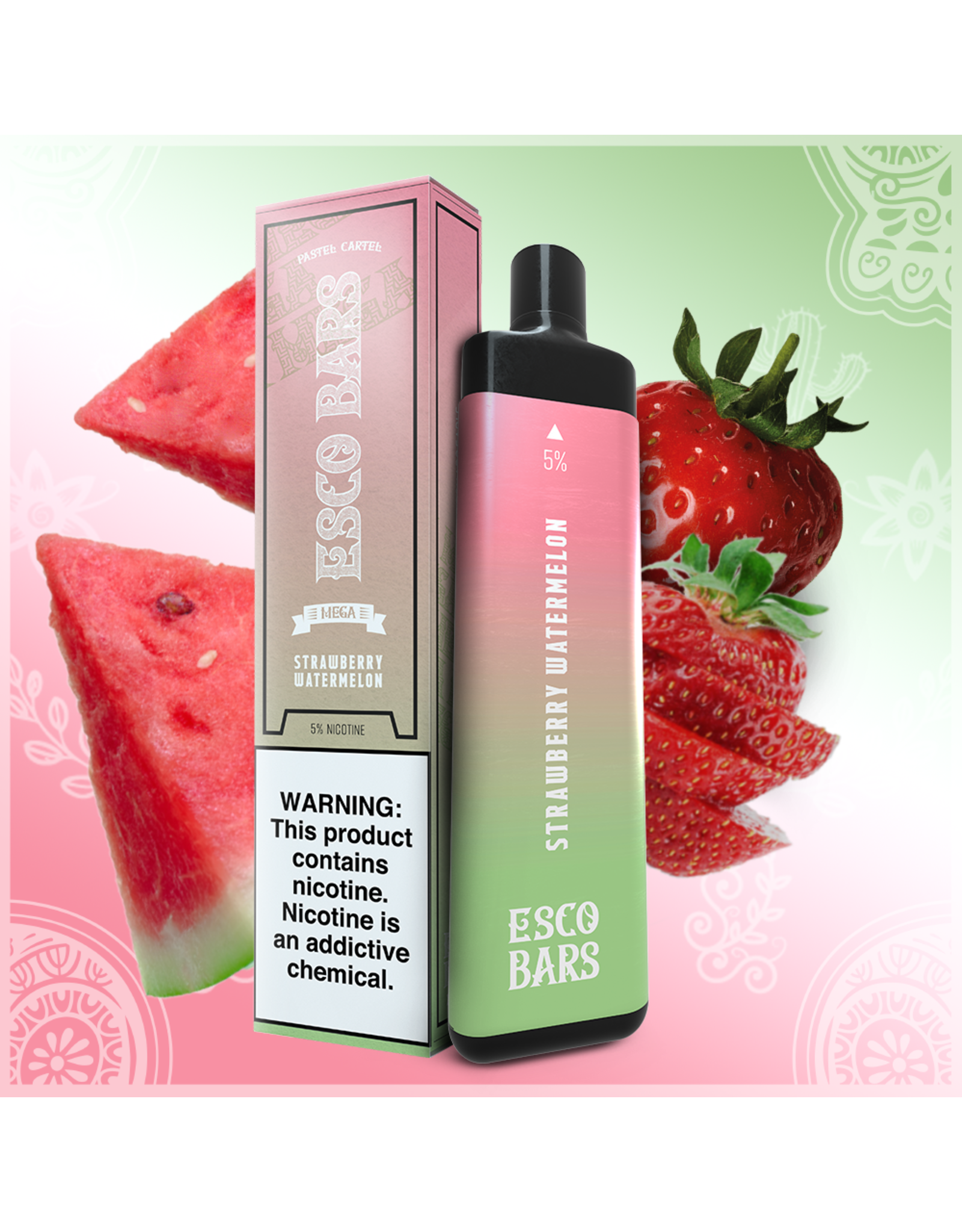 ESCO bars Esco Bar Mega Strawberry Watermelon 5000 Puffs Rechargeable