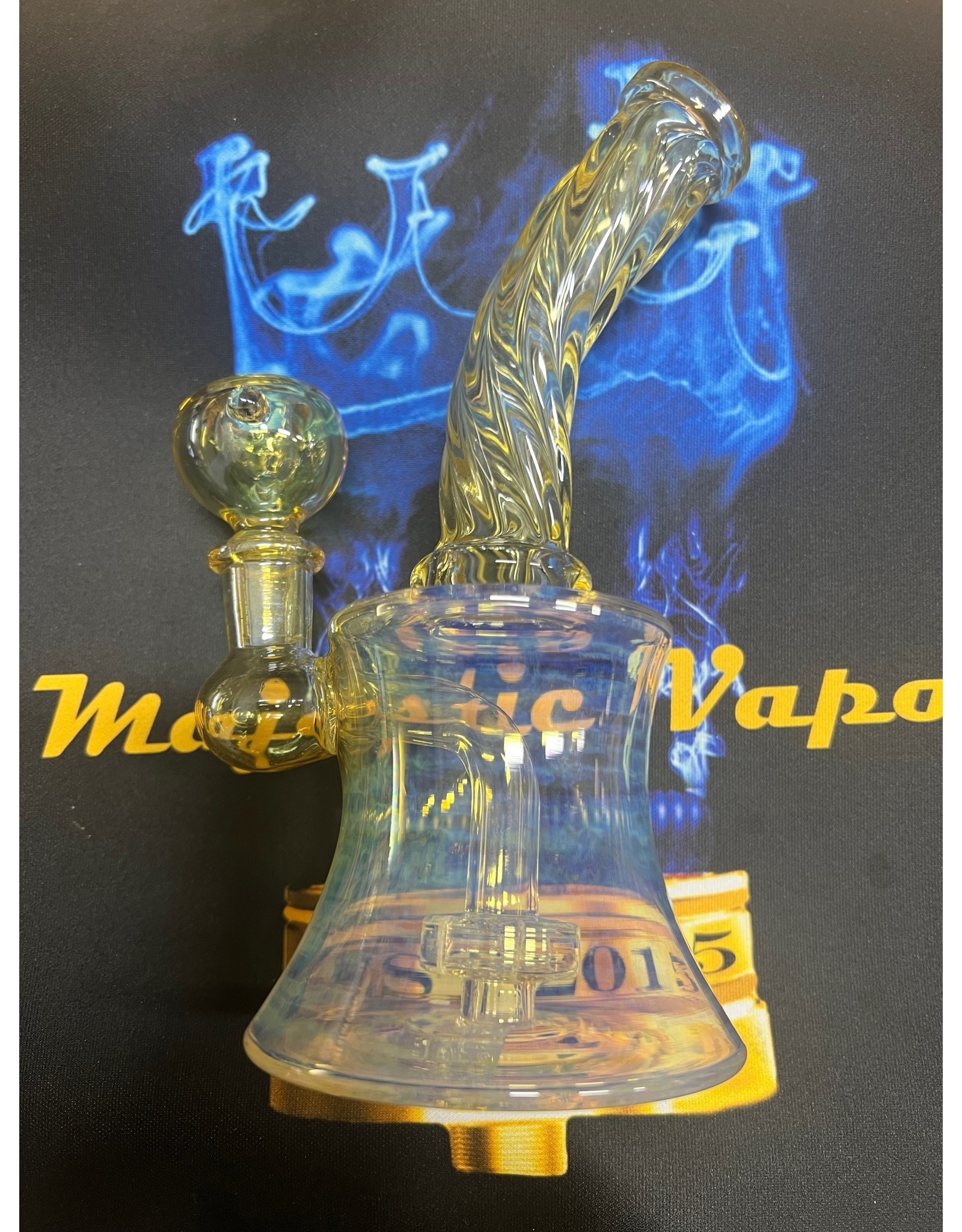 babu Babu 7" 45 degree Golden Glass Water Pipe