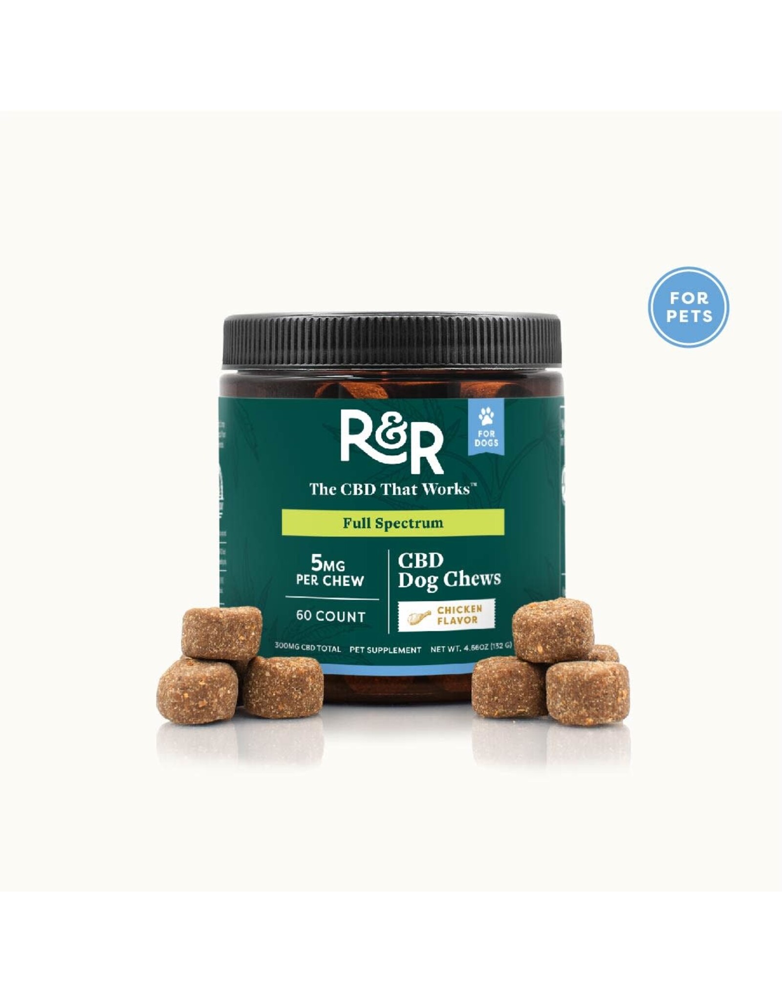 R+R Medicinals R+R Medicinals Full Spectrum CBD Dog Chews Chicken Flavored 5mg 60ct