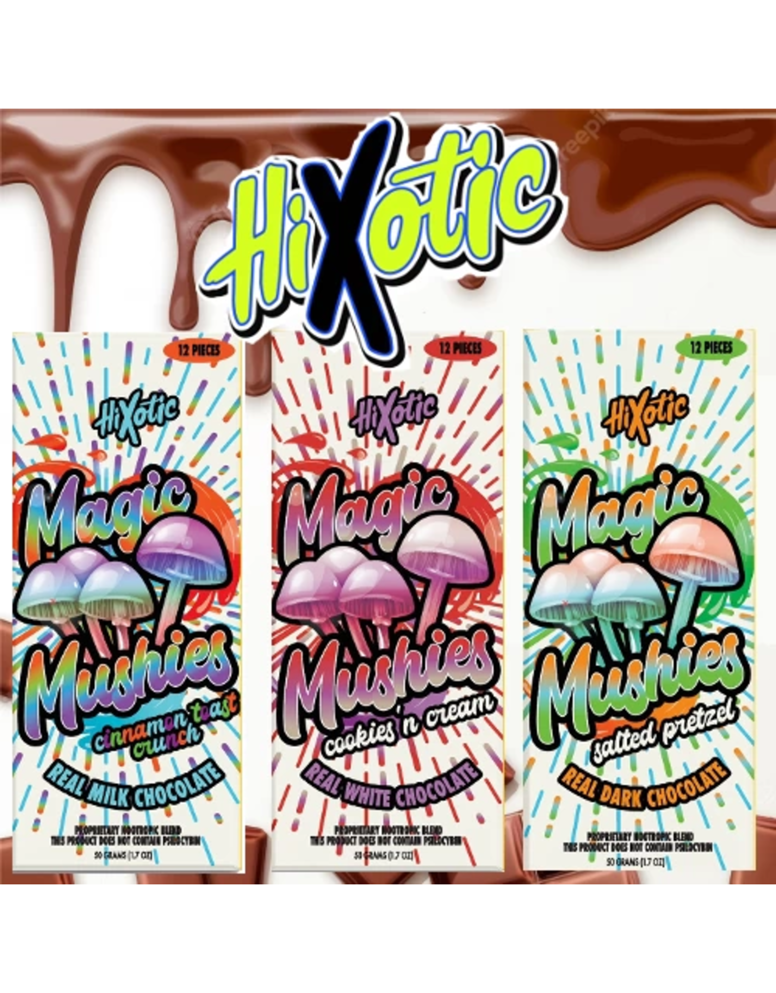 HiXotic Hixotic Magic Mushies Cookies And Cream Chocolate Bar