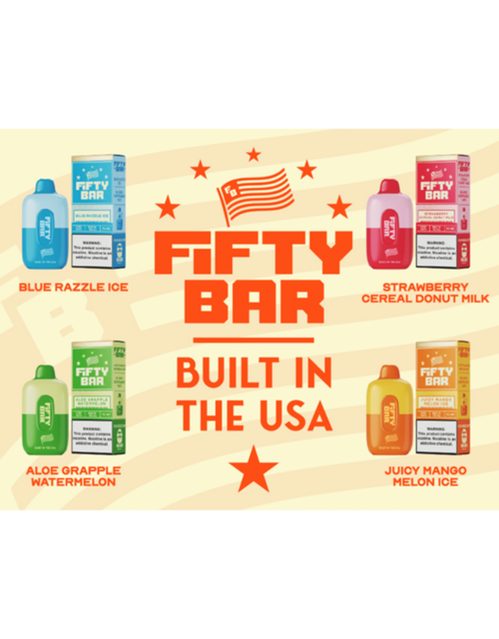 Fifty Bar Fifty Bar 6500 - Blueberry Cereal Donut Milk 10pk Box