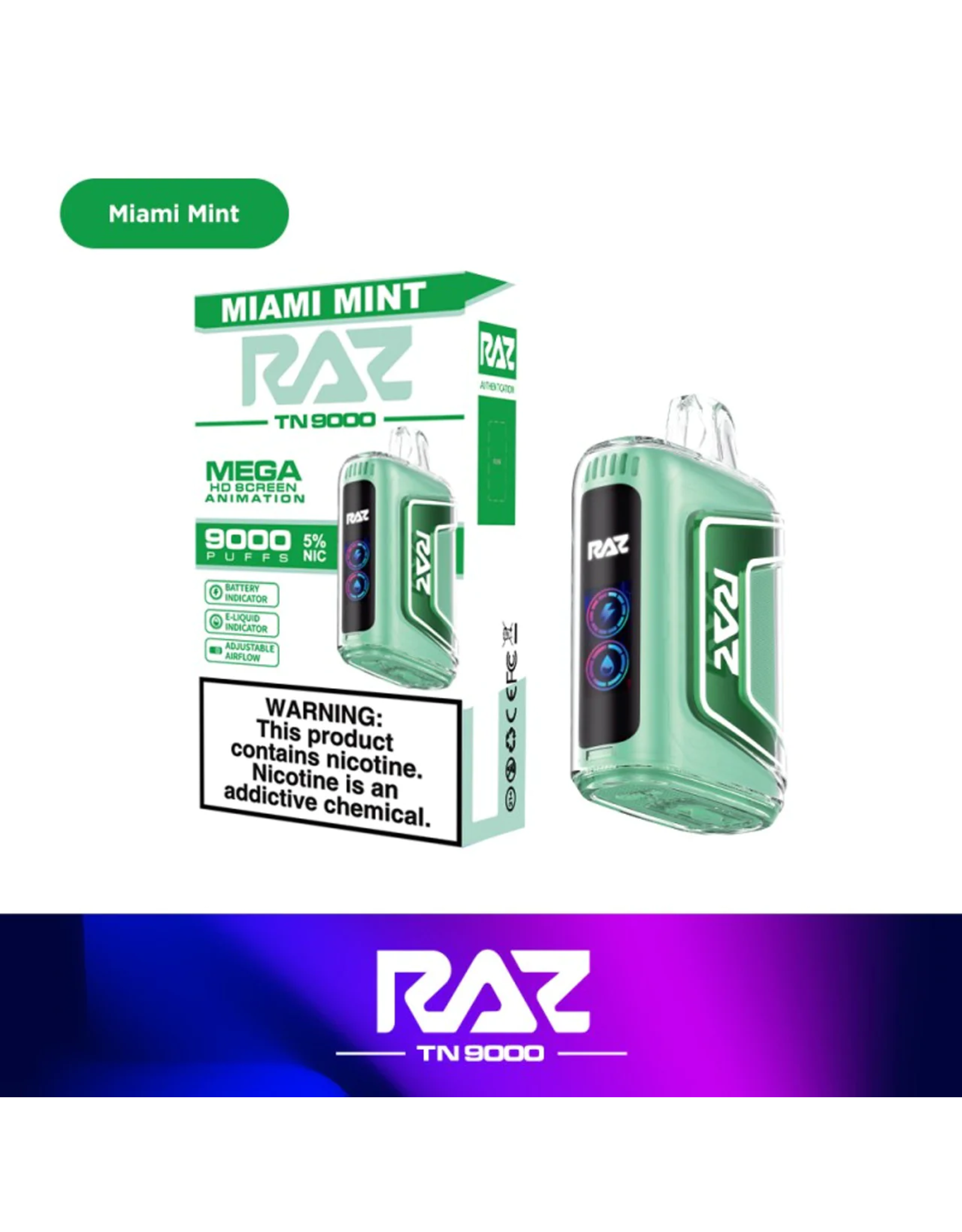 RAZ RAZ TN9000 Miami Mint Box 5Pk