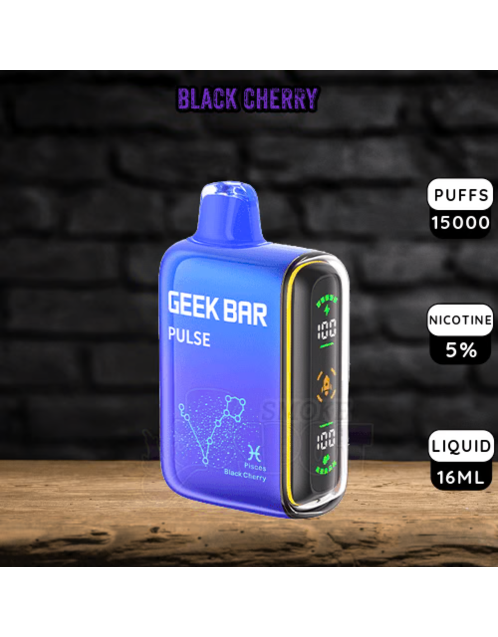 Geek Bar Geek Bar Pulse 10000 Puffs-Black Cherry (Pisces)-5pk Box