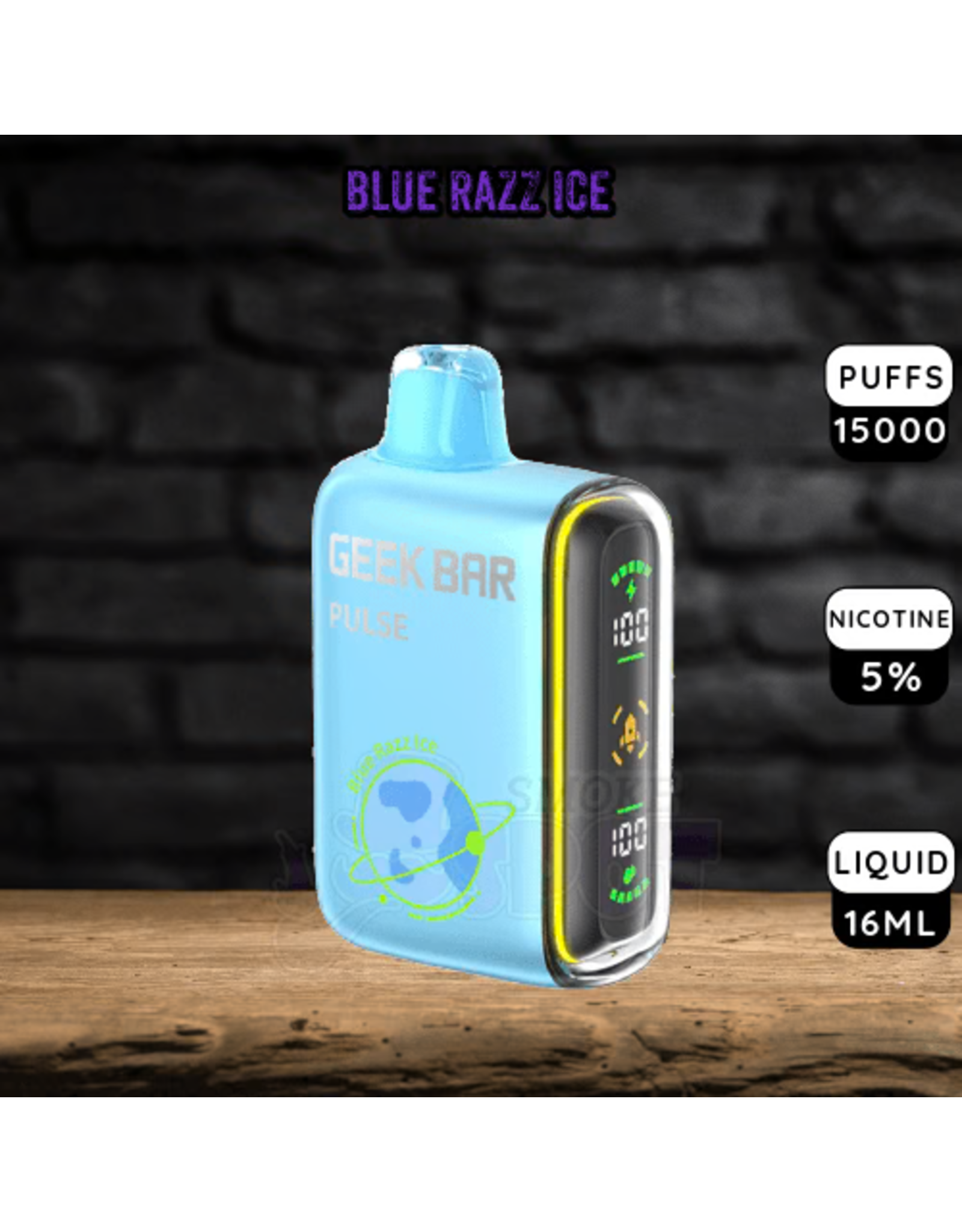 Geek Bar Geek Bar Pulse 10000 Puffs-Blue Razz Ice-5pk Box