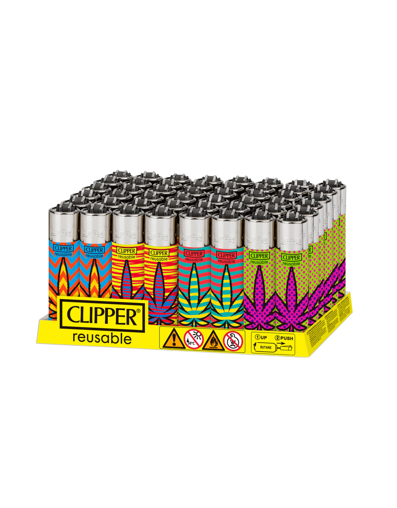 Clipper Lighters Clipper Classic Large Lighter - Printed - Renzo Leaves Box 48ct