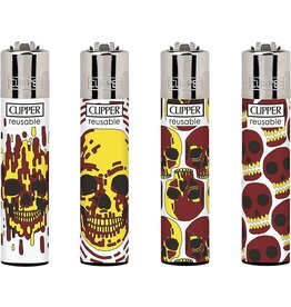 Clipper Lighters Clipper Classic Large Lighter - Printed - Skulls Fire