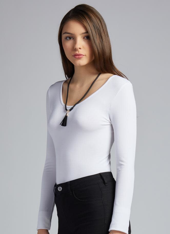 Bamboo Long Sleeve Scoop Neck Top - Bargain Beautique