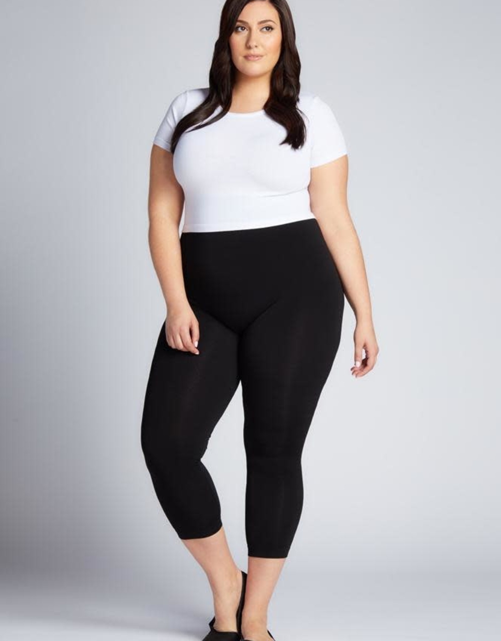 Wholesale Buttery Smooth Black Marijuana Extra Plus Size Leggings - 3X-5X