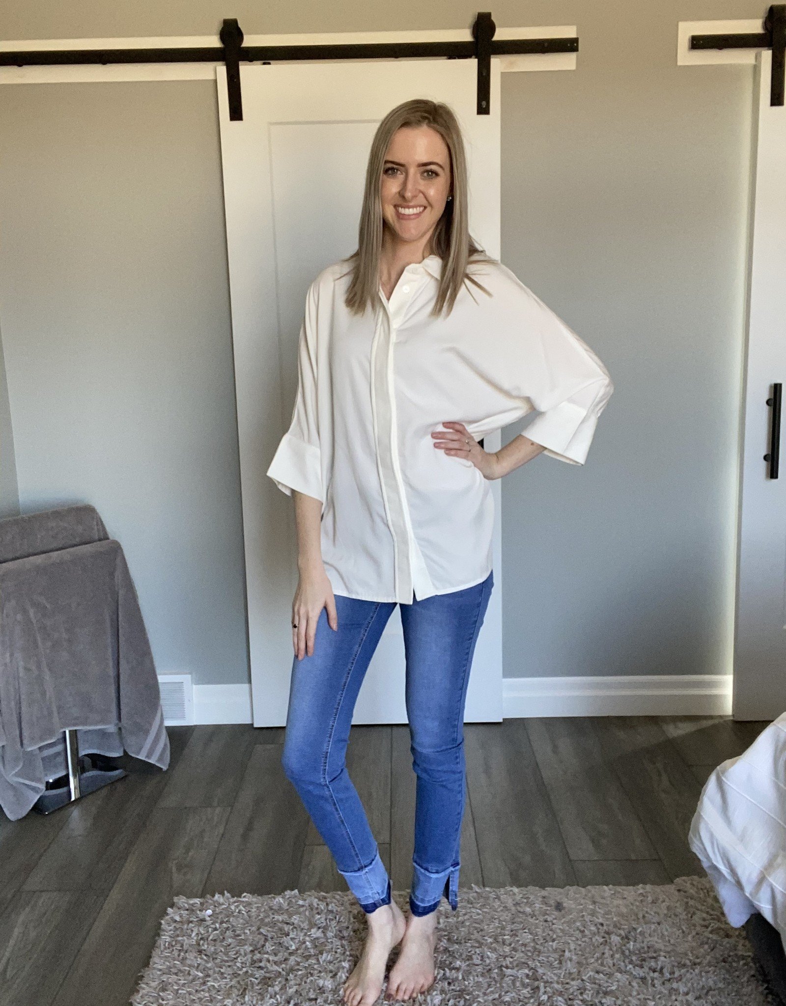 Oversized Blouse  with Button Front