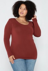 Bamboo Plus Long Sleeve Scoop Neck Top