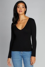 Seamless Rib Deep V Neck Top