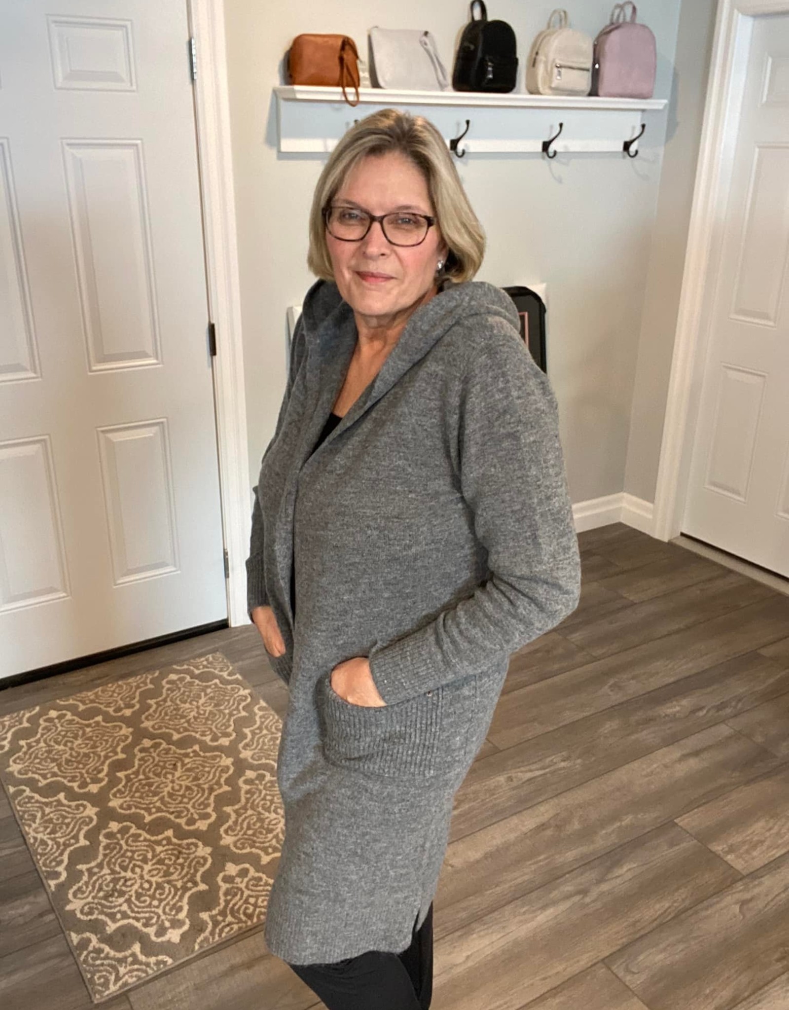 Soft Hooded Cardigan with Pockets
