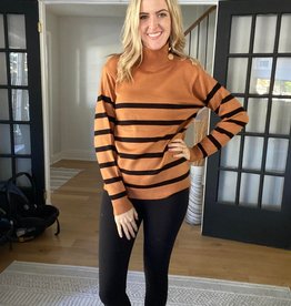 Minkas Striped Pullover with Buttons