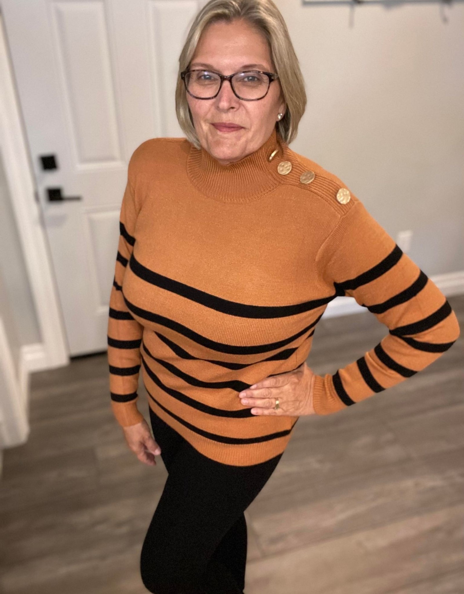 Striped Pullover with Buttons