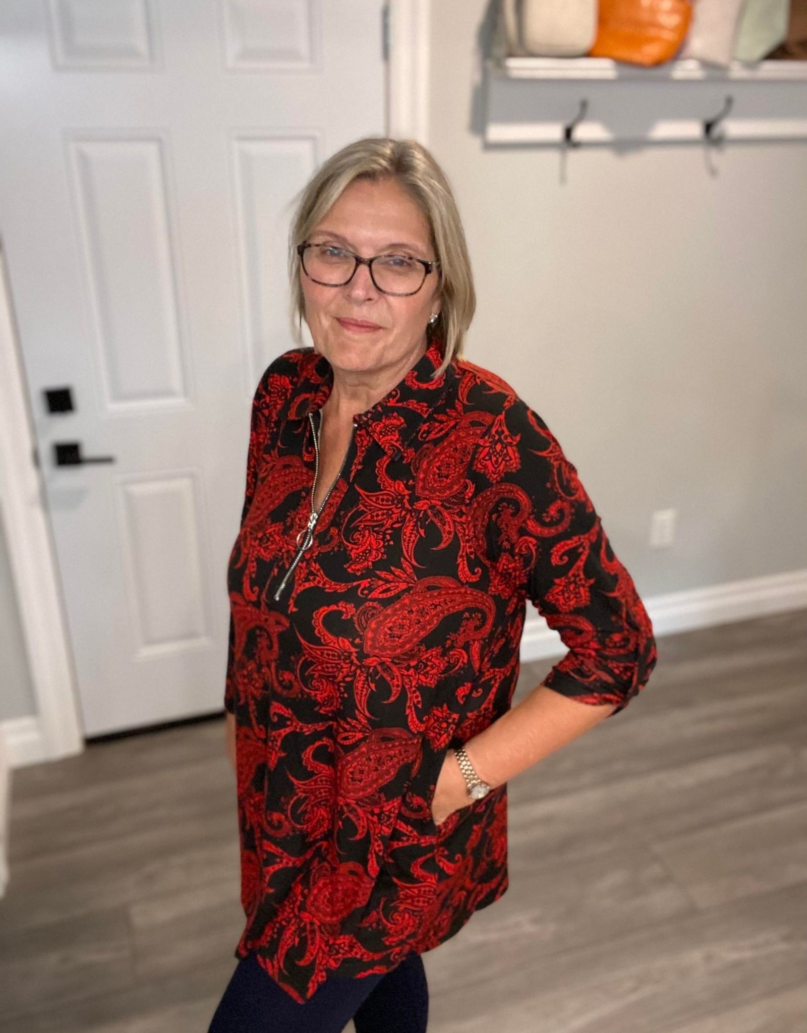 Half Zip Print Tunic