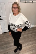 Animal Print Colour Block Tunic Sweater