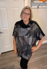 Painted Effect Oversized Poncho