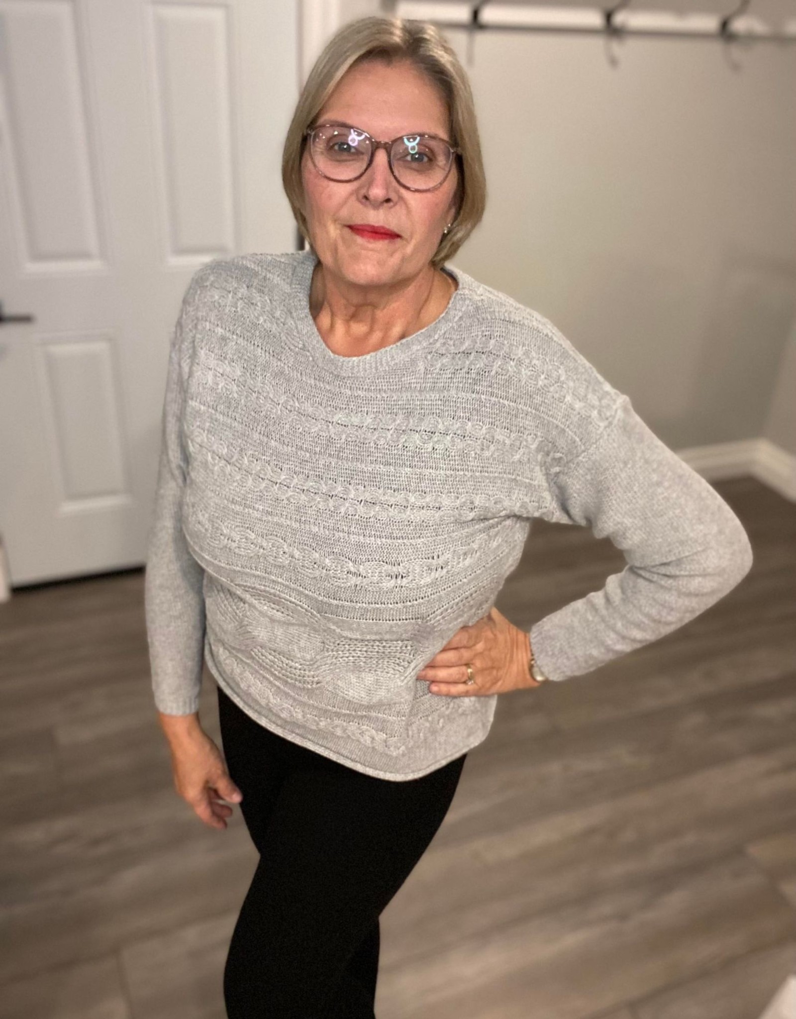Large Grey Cable Pullover