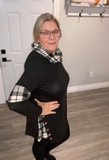 Black Tunic with Plaid Accents