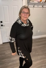 Black Tunic with Plaid Accents