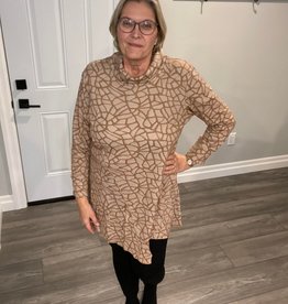 Papa Fashions Patterned Cowl Tunic