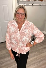 Point Zero Bamboo Floral Tie Blouse