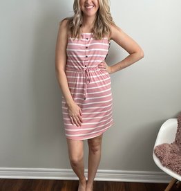 Point Zero XS Point Zero Striped Dress with Drawstring