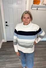 Point Zero Point Zero Striped Sweater with Cowl