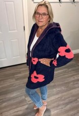 Creation Soft Hooded Cardigan with Poppies