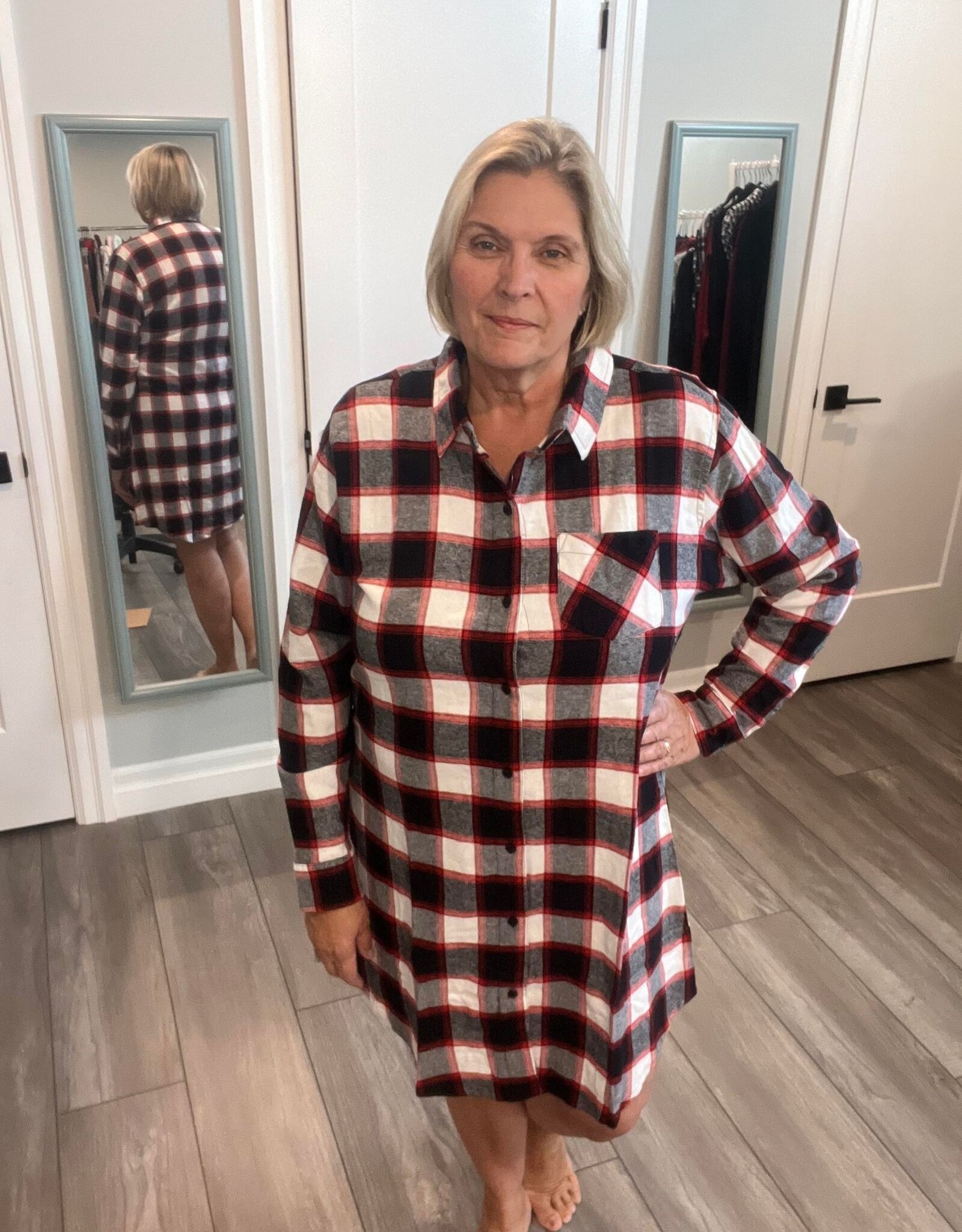 Cotton flannel nightshirts sales