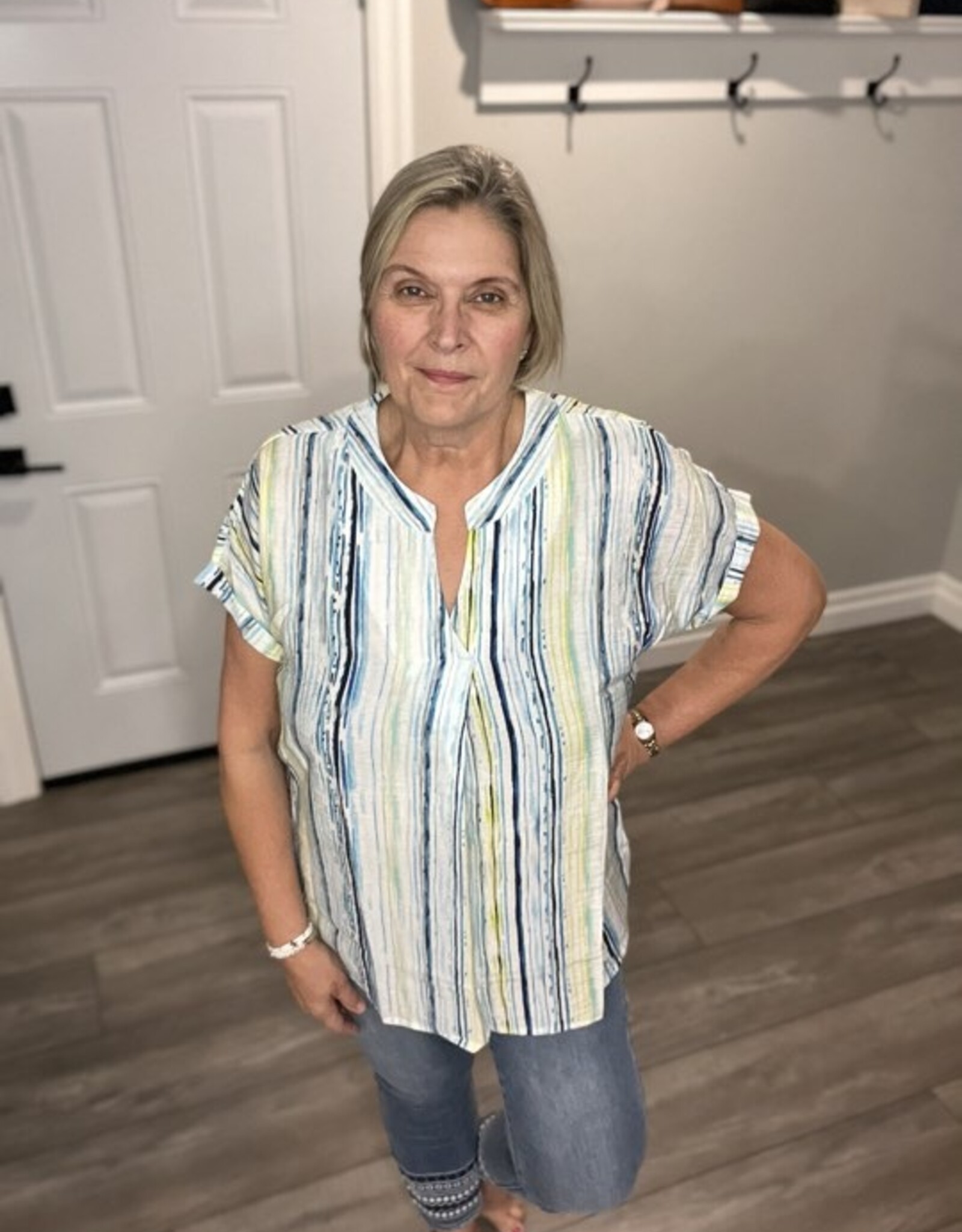 Creation Bamboo Blend Striped Top