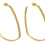 Large Square Hoops, Gold