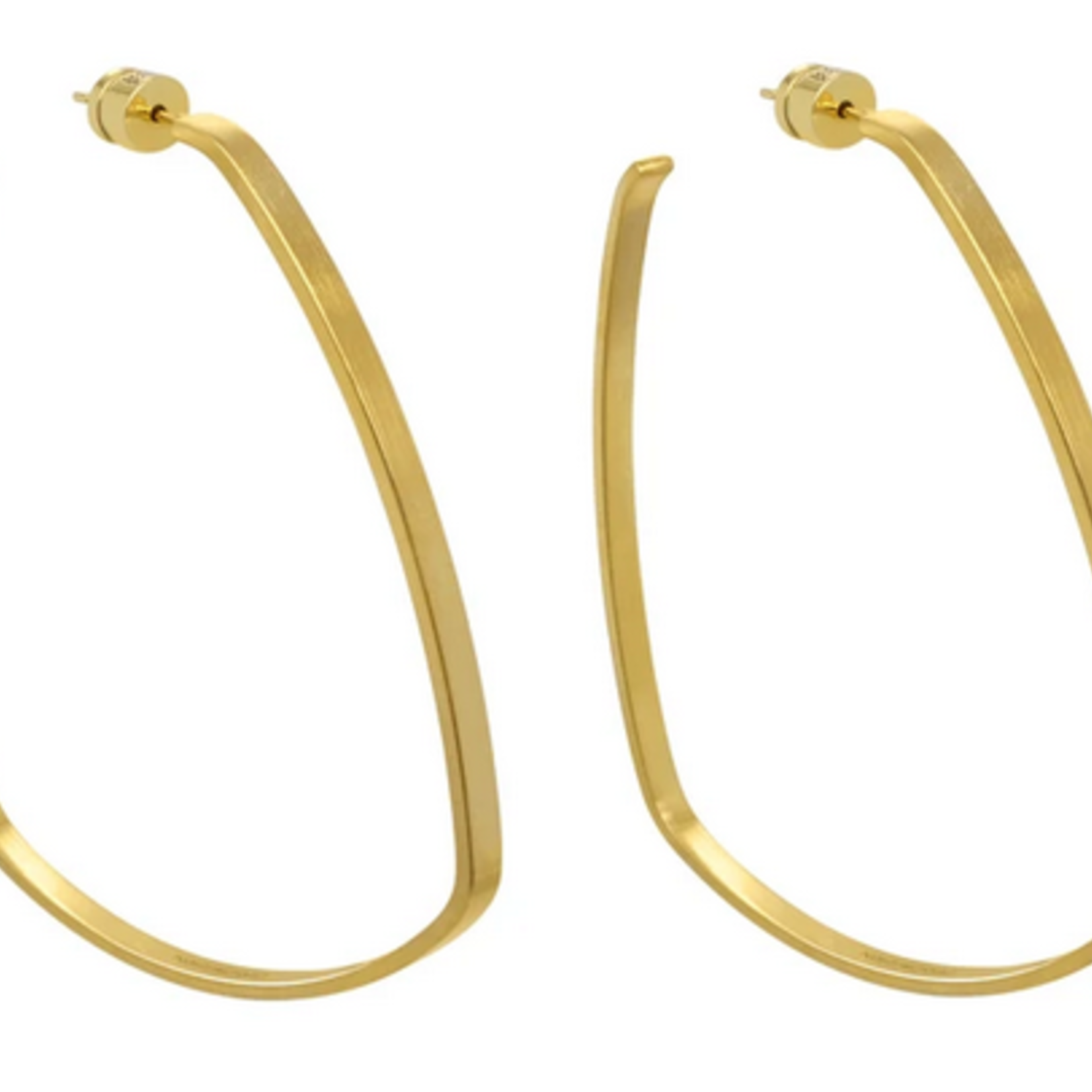 Large Square Hoops, Gold