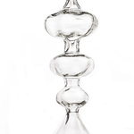 Clear Glass Candlestick, Large Ball at Base