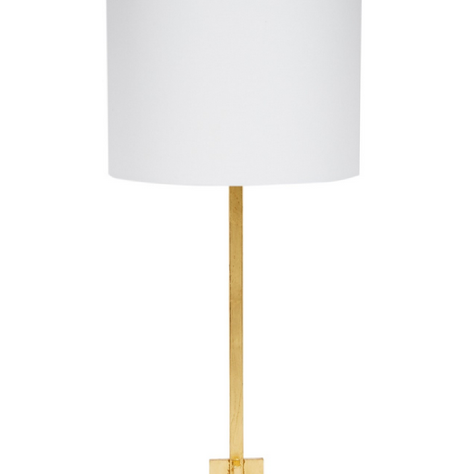 Abita Gold Leaf Buffet Lamp with  Crystal Base & White Linen Shade