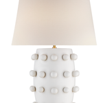 Linden Medium Lamp in Plaster White with Linen Shade