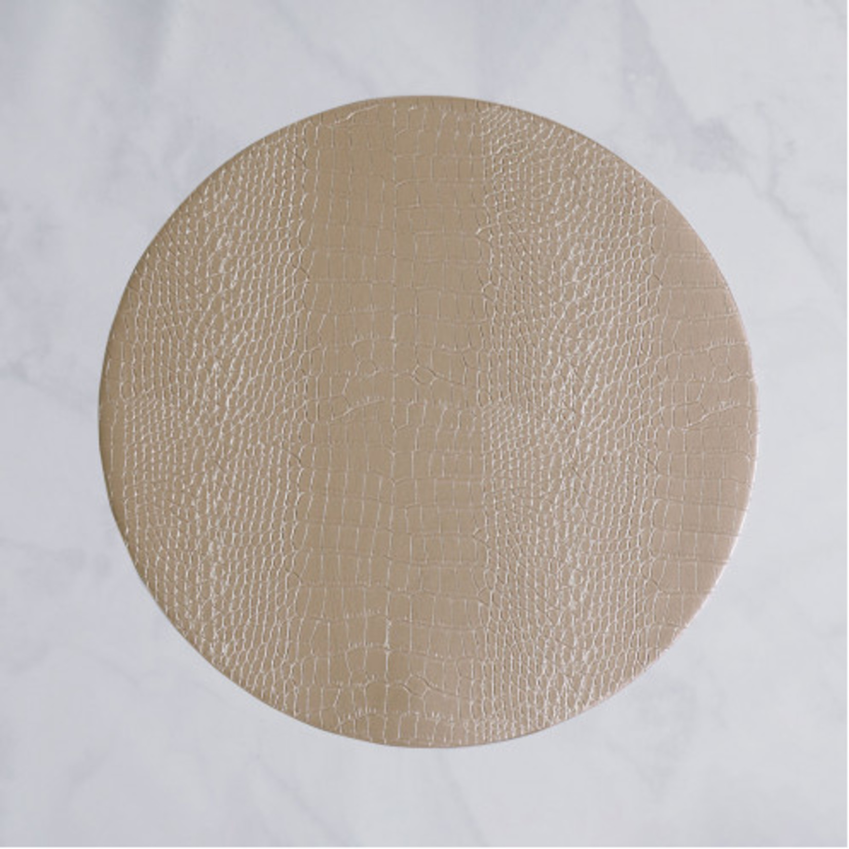 VIDA Croc Reversible 16 Round Place Mats S/4 (Silver and Gold)