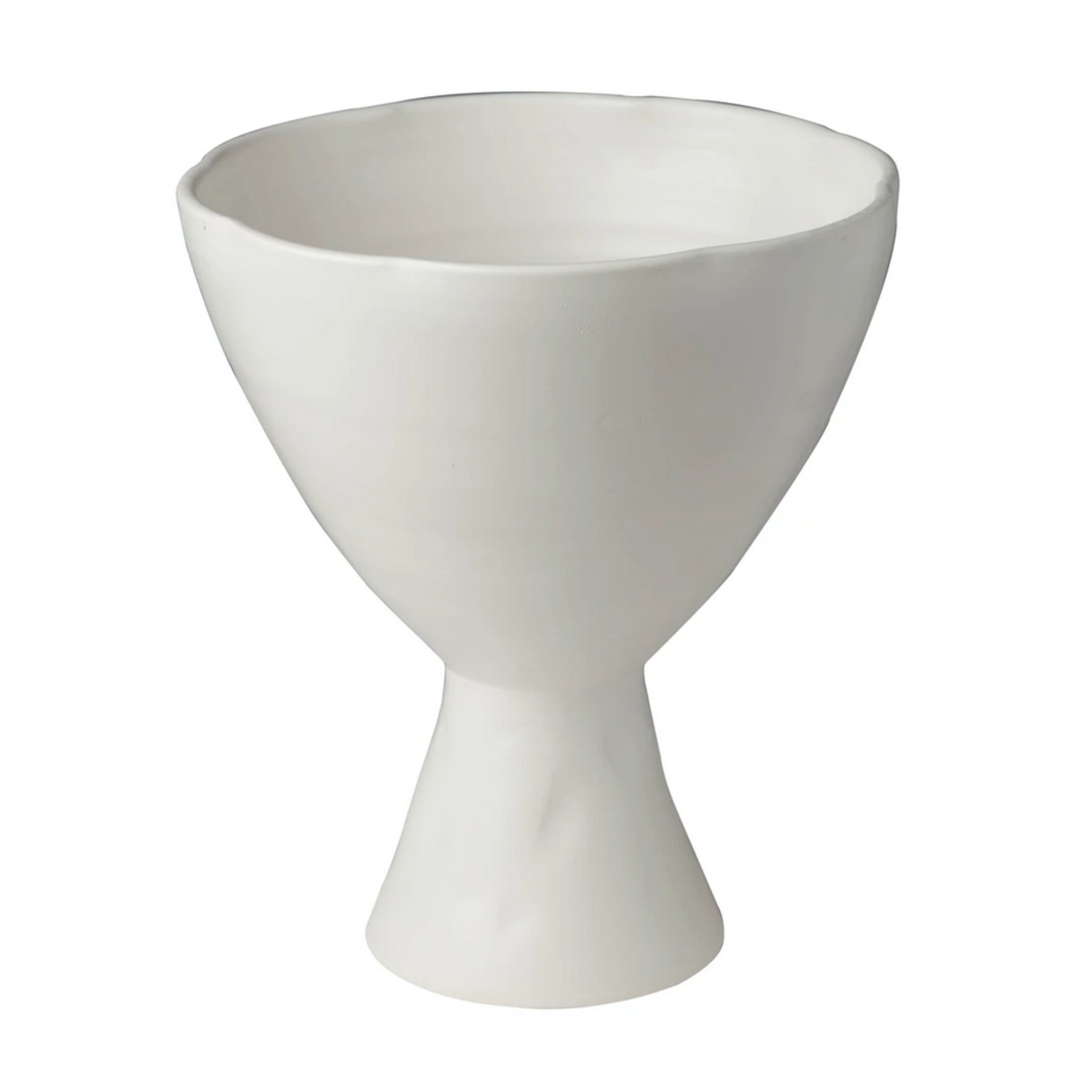 Laguna Footed Compote, Matte White, Large