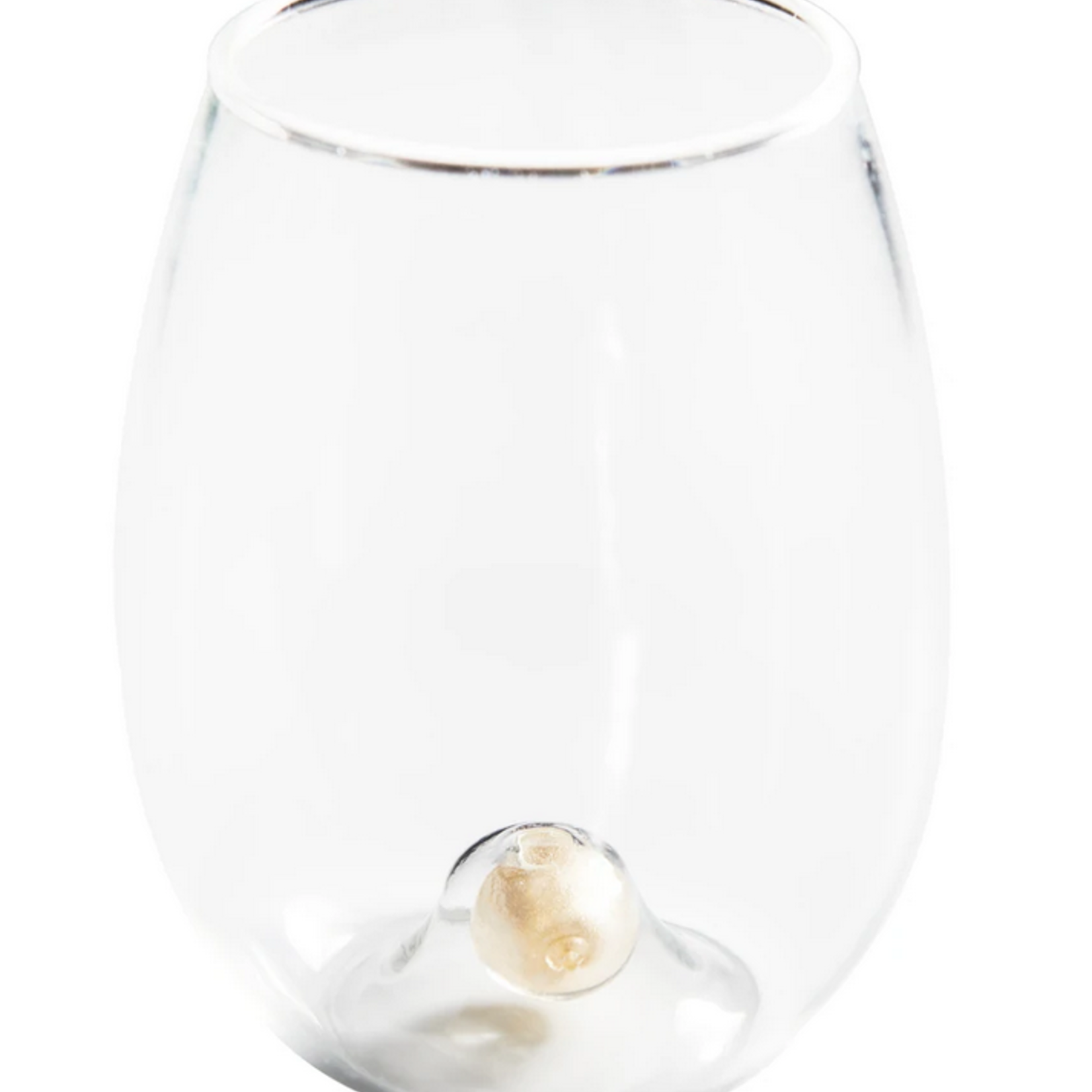 SET OF 4     Golden Globe  Stemless Wine Glass
