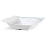 Melamine White Ruffle Rectangle Shallow Serving Bowl