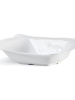 Q HOME DEISGN LLC Melamine White Ruffle Rectangle Shallow Serving Bowl