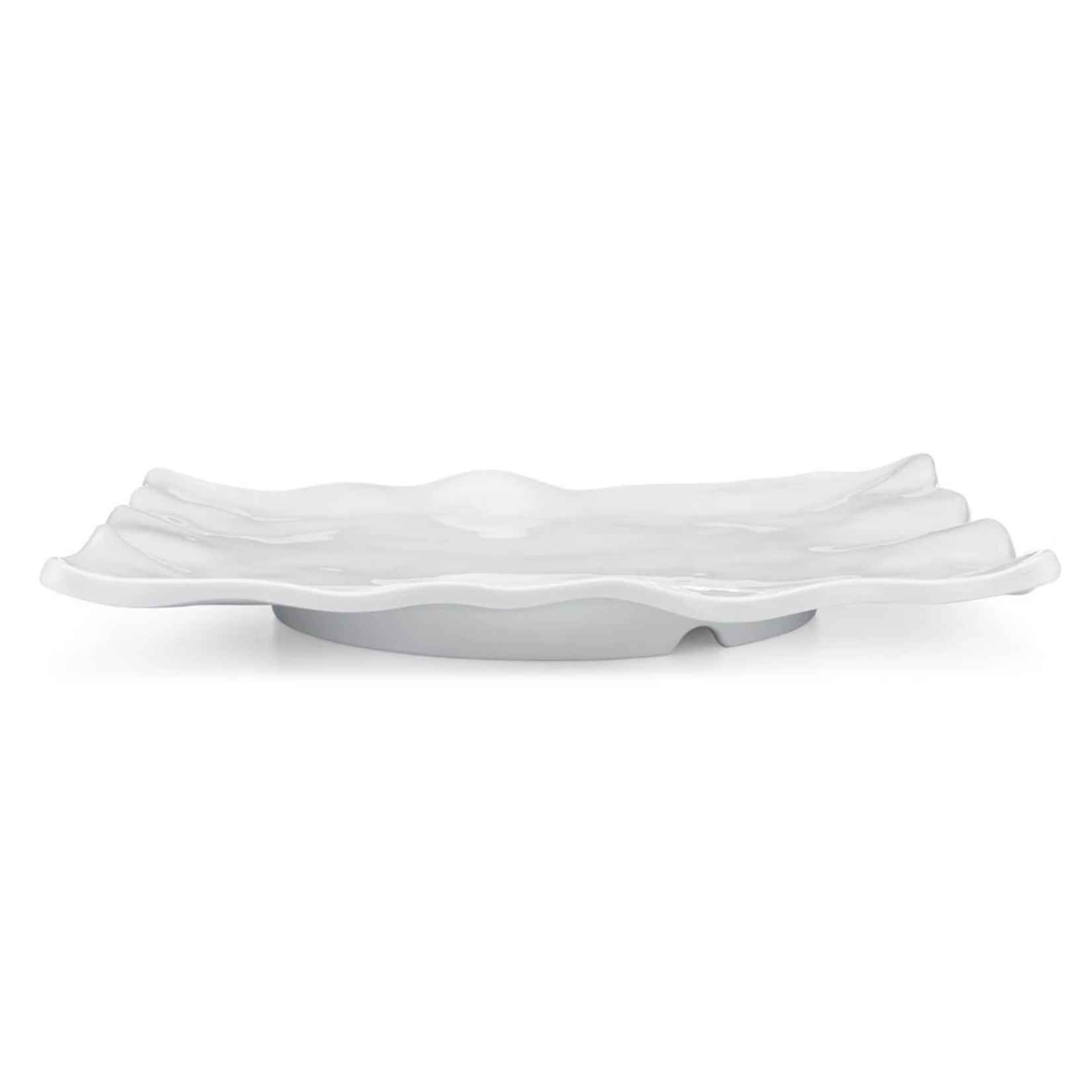 Melamine White Ruffle Rectangle Small Platter