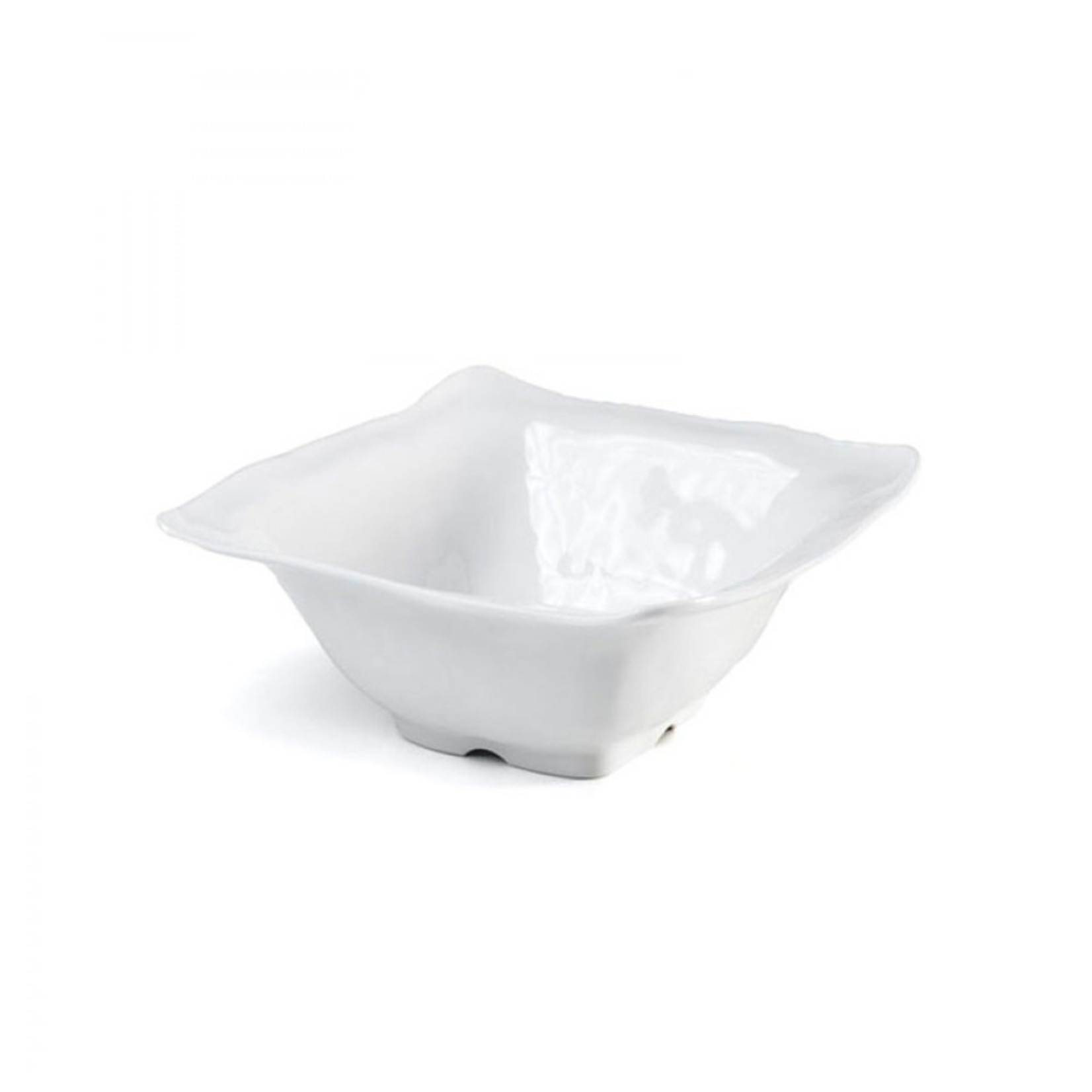 Melamine Ruffle White Square Mini Dip Bowl