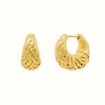 Braided Huggie Hoop Earrings, Gold