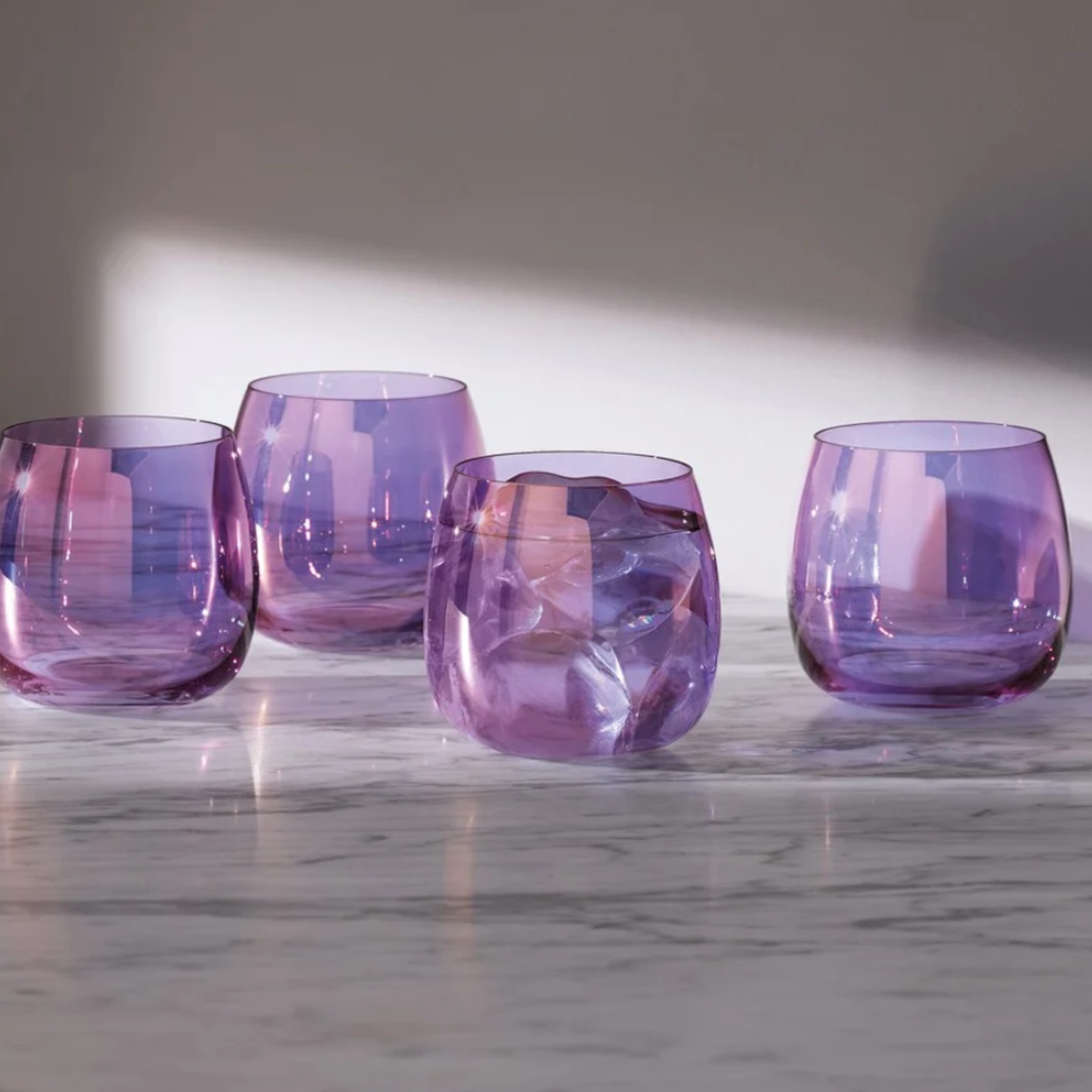 Aurora Stemless Glass, Violet - SET/4
