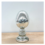 MERCURY GLASS PEDESTAL EASTER EGG  ASST.