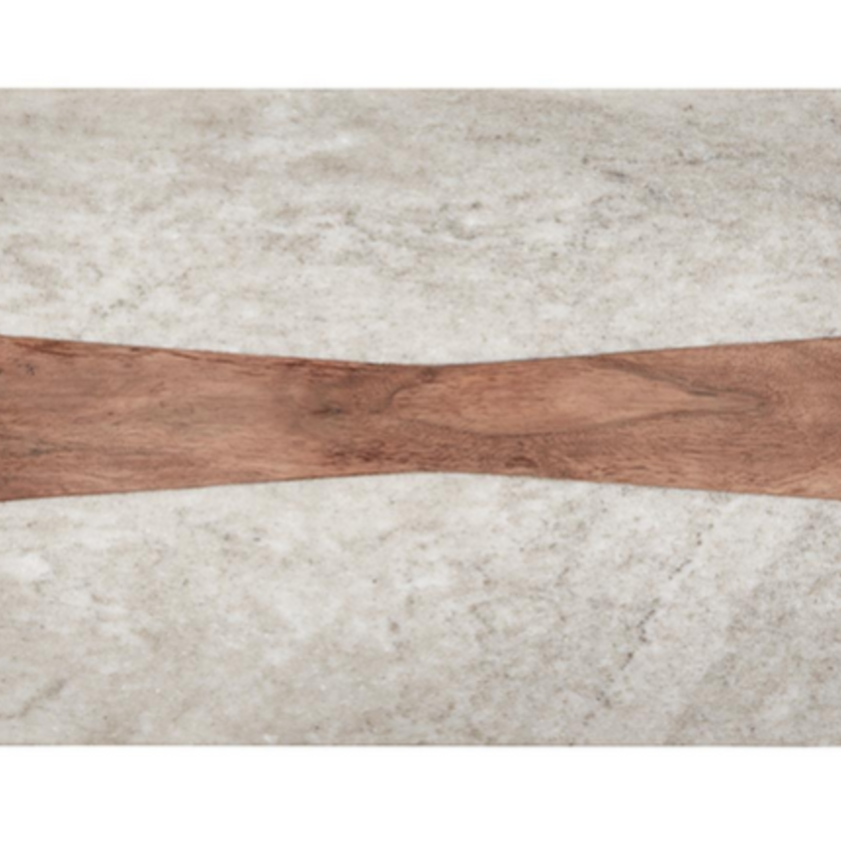 Perfectly Polished Marble Charcuterie  with Acacia Wood Accent