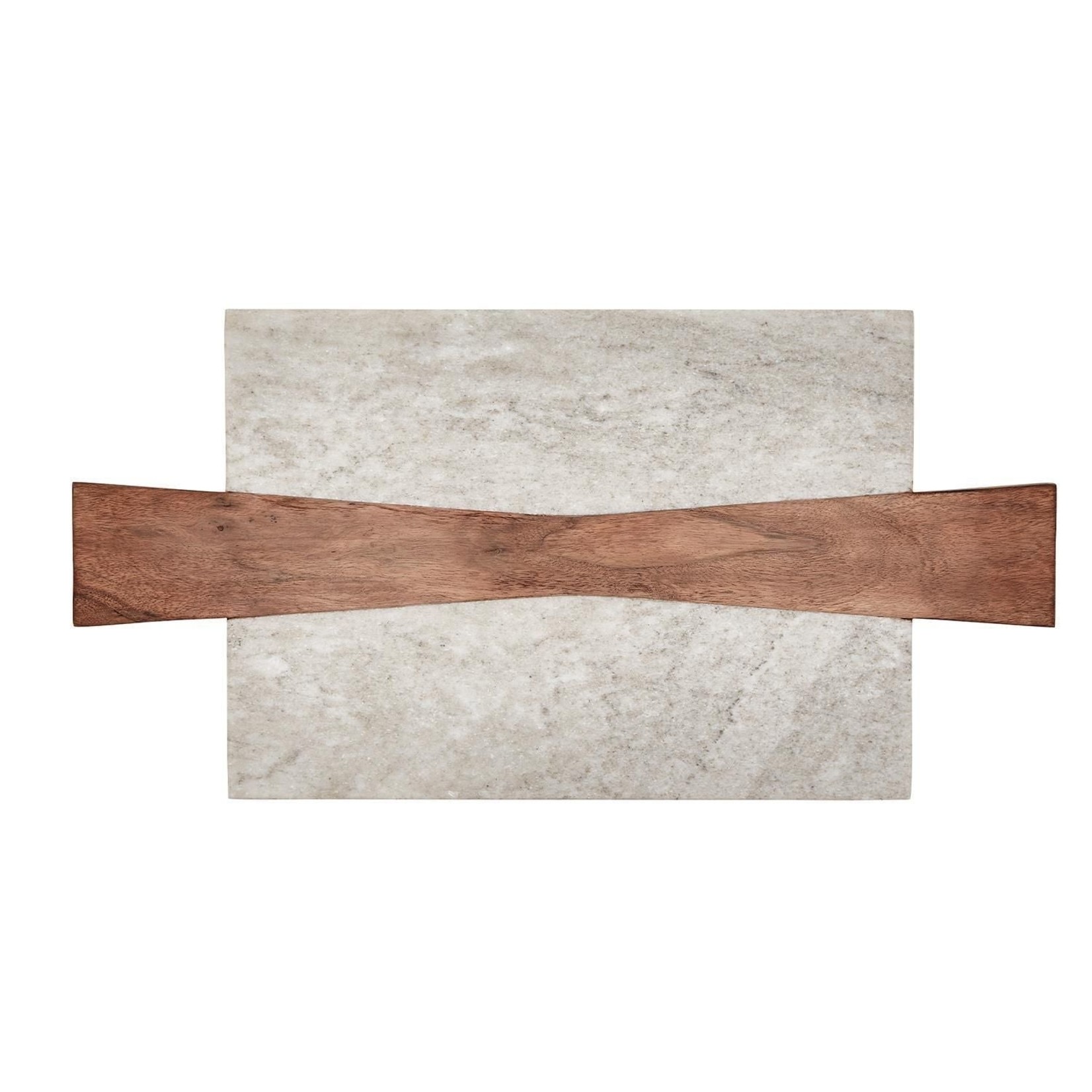 Perfectly Polished Marble Charcuterie  with Acacia Wood Accent