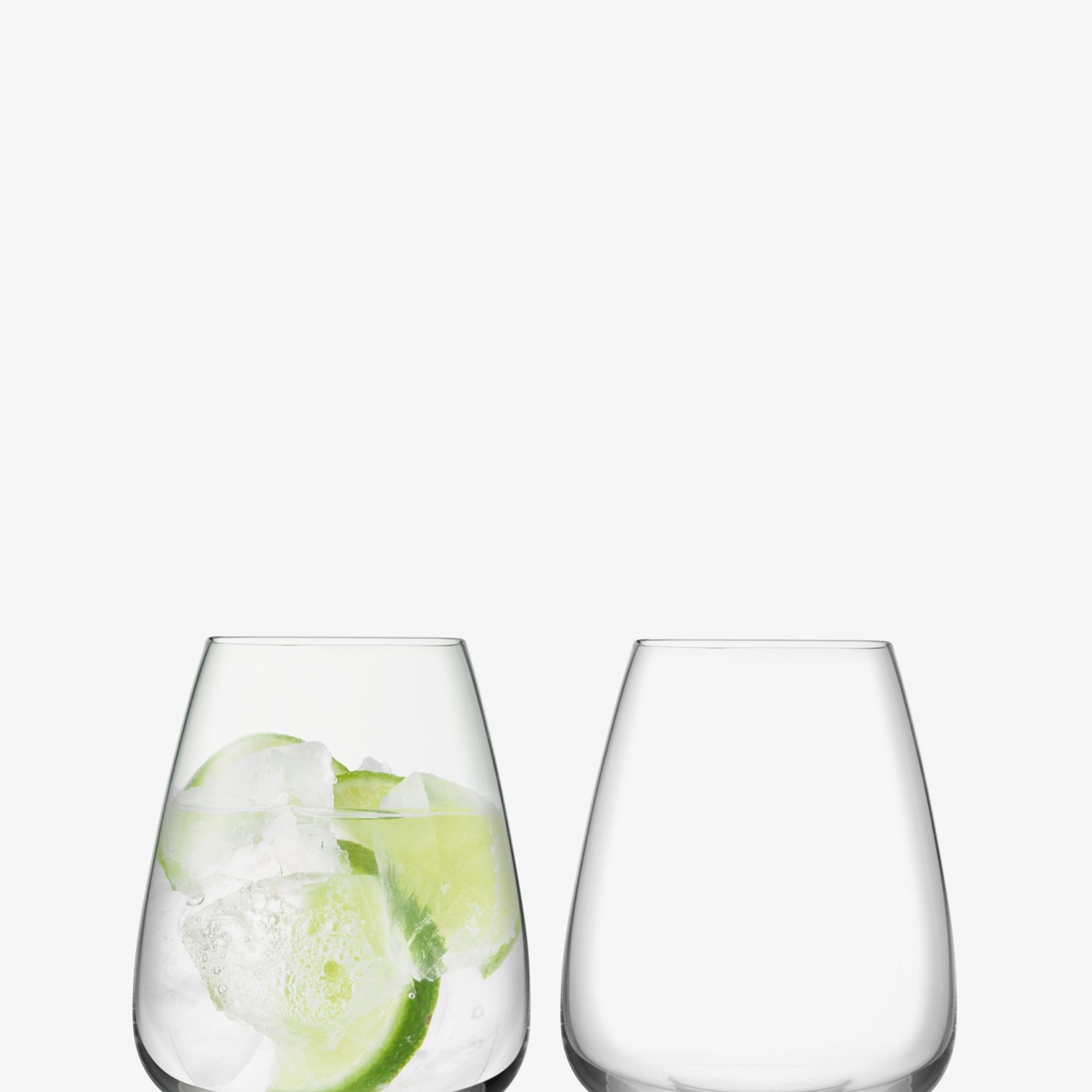 Wine Culture Water Glass 20 oz Clear, Set of 2 stemless